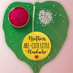 Indianvibez Brothers are Cute Little Headache Metal Rakhi with Fridge Magnet - Kids Rakhi | Grocsy