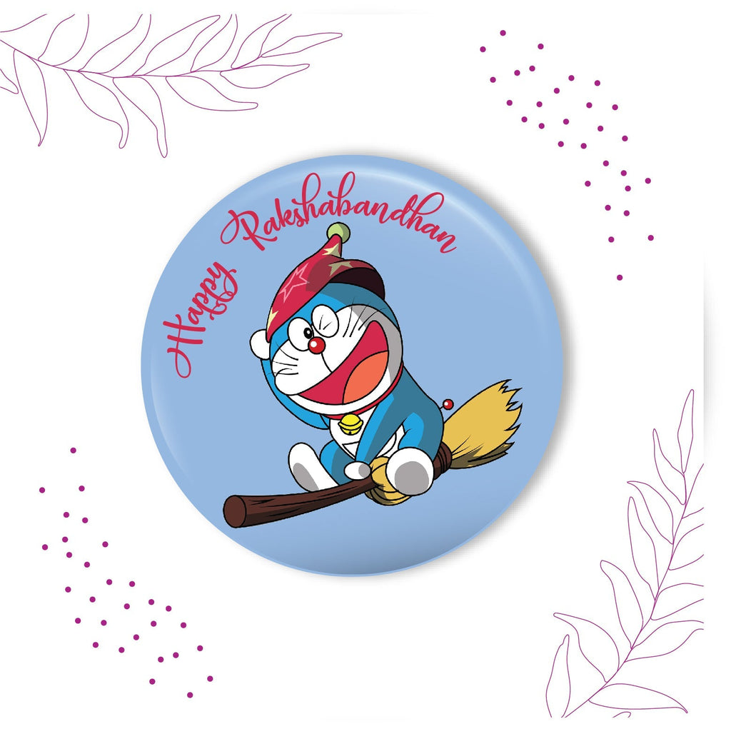 Indianvibez Doraemon Metal Rakhi with Fridge Magnet - Kids Rakhi | Grocsy