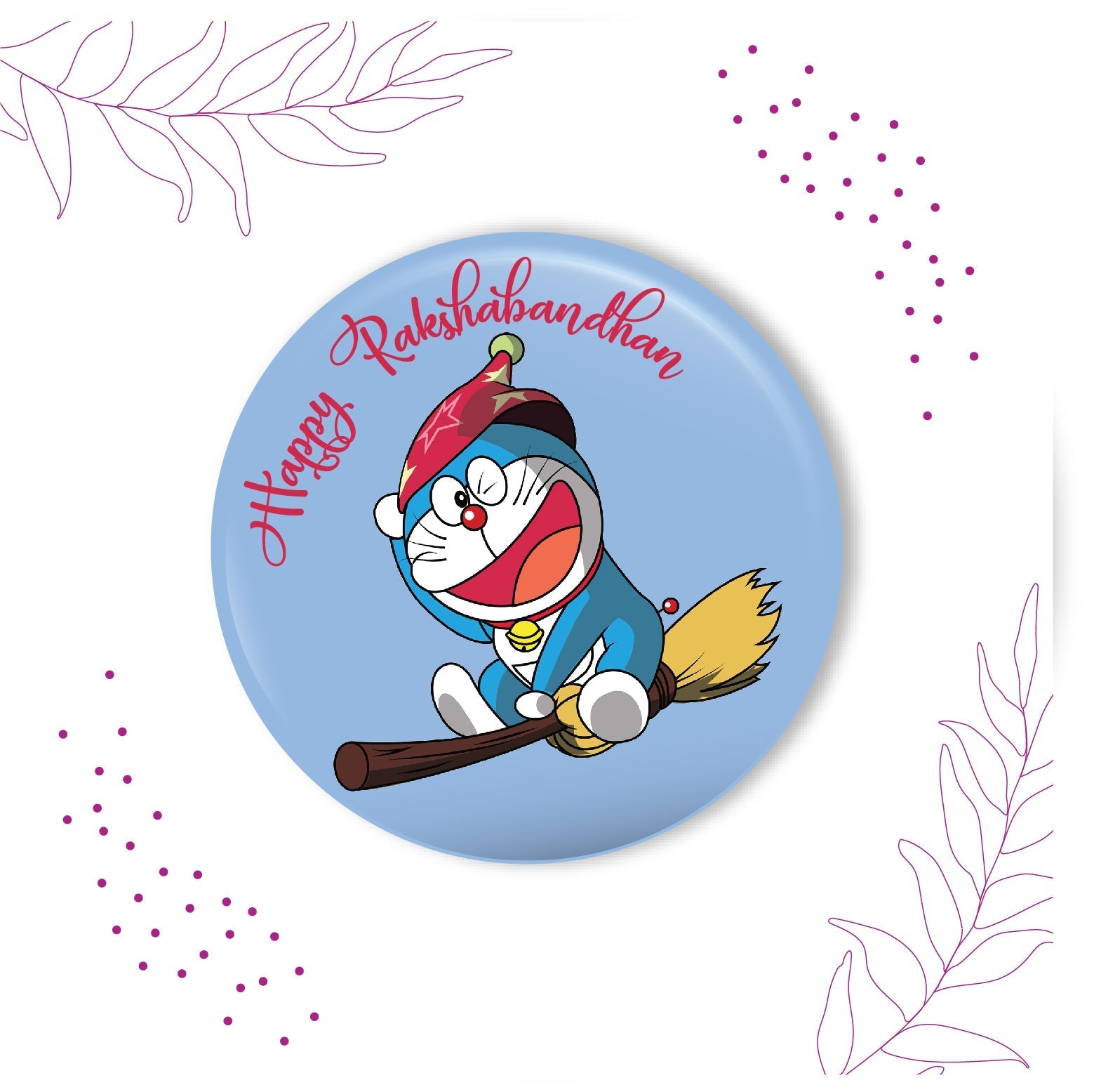 Indianvibez Doraemon Metal Rakhi with Fridge Magnet - Kids Rakhi | Grocsy