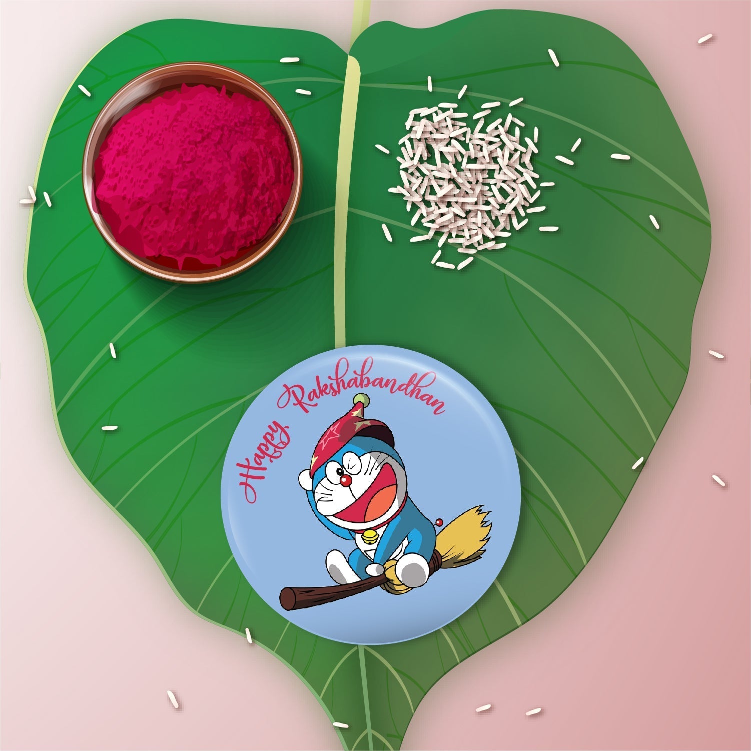 Indianvibez Doraemon Metal Rakhi with Fridge Magnet - Kids Rakhi | Grocsy