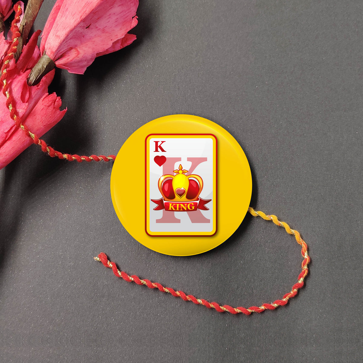 Indianvibez King Bhai Metal Rakhi with Fridge Magnet - Kids Rakhi | Grocsy