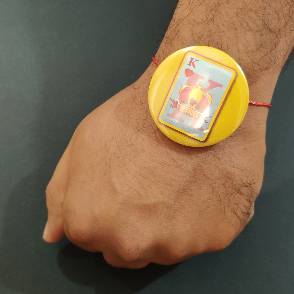 Indianvibez King Bhai Metal Rakhi with Fridge Magnet - Kids Rakhi | Grocsy