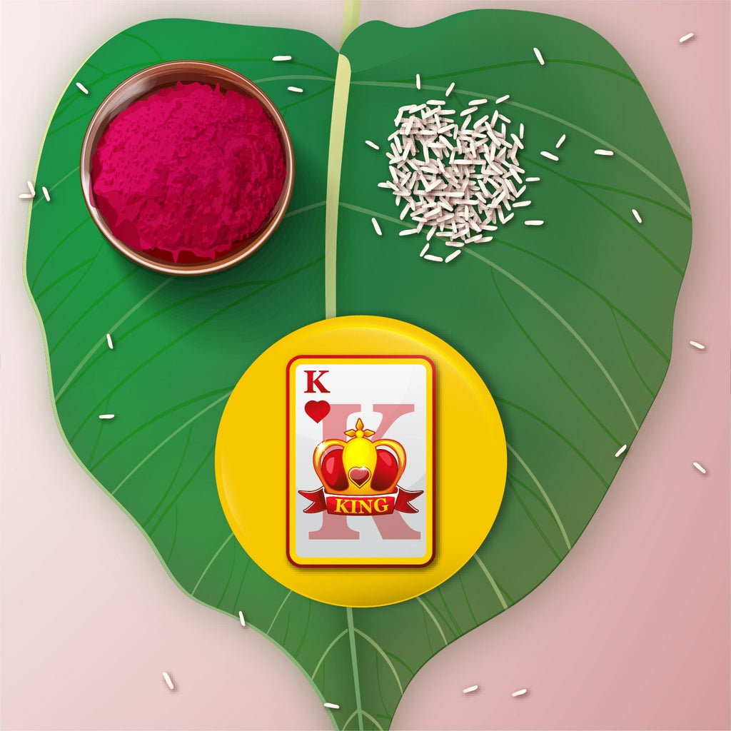 Indianvibez King Bhai Metal Rakhi with Fridge Magnet - Kids Rakhi | Grocsy