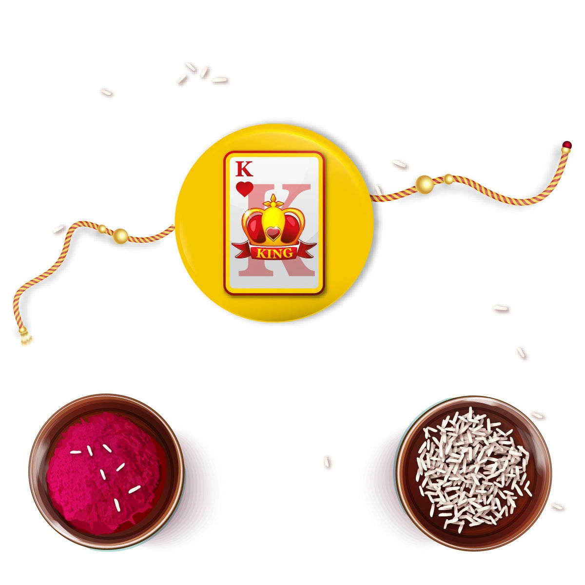 Indianvibez King Bhai Metal Rakhi with Fridge Magnet - Kids Rakhi | Grocsy