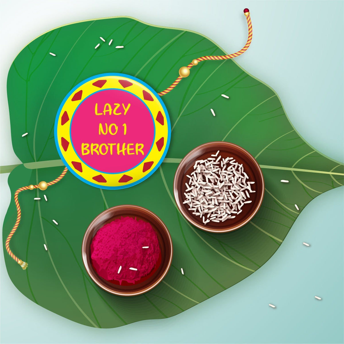 Indianvibez Lazy No 1 Brother Metal Rakhi with Fridge Magnet - Kids Rakhi | Grocsy
