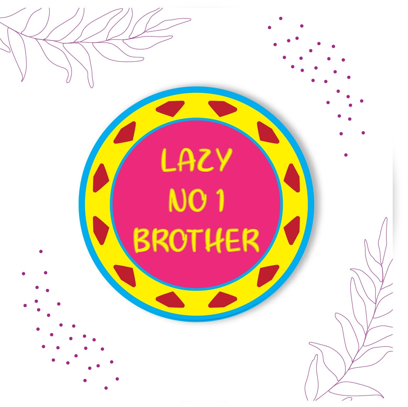Indianvibez Lazy No 1 Brother Metal Rakhi with Fridge Magnet - Kids Rakhi | Grocsy
