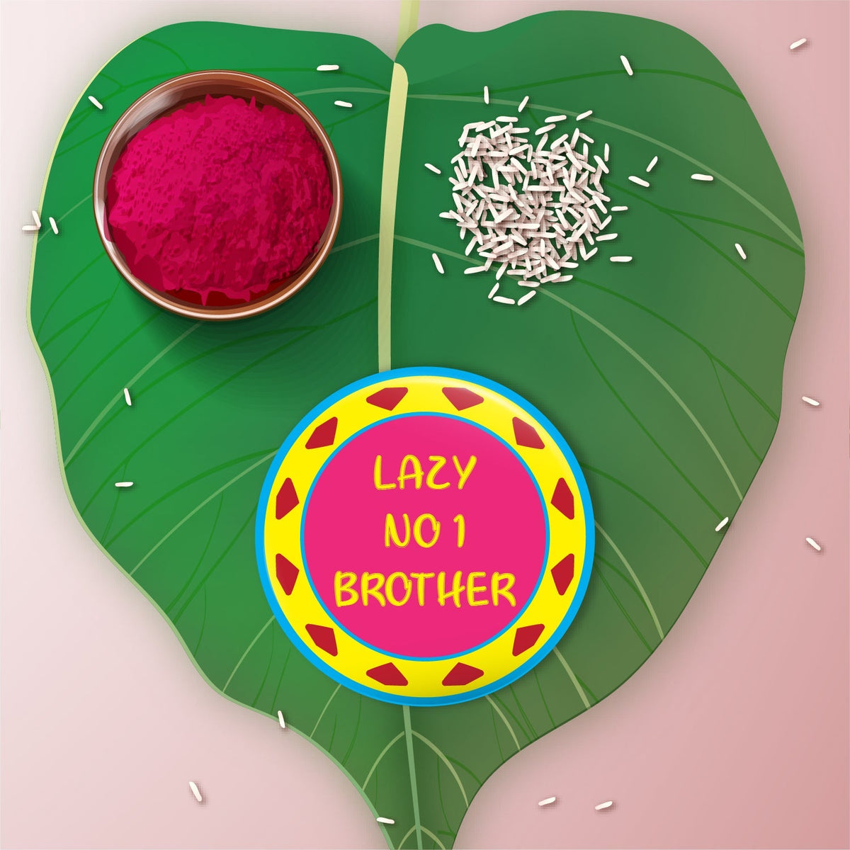 Indianvibez Lazy No 1 Brother Metal Rakhi with Fridge Magnet - Kids Rakhi | Grocsy