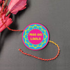 Indianvibez Maa Da Ladla Metal Rakhi with Fridge Magnet - Kids Rakhi | Grocsy
