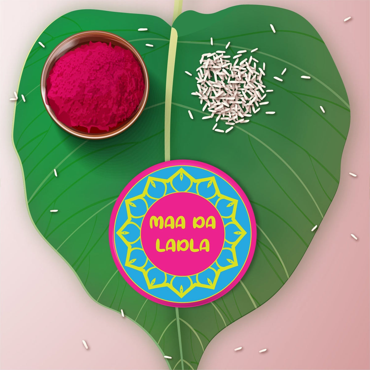 Indianvibez Maa Da Ladla Metal Rakhi with Fridge Magnet - Kids Rakhi | Grocsy