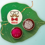Indianvibez Moustache Bhai Metal Rakhi with Fridge Magnet - Kids Rakhi | Grocsy