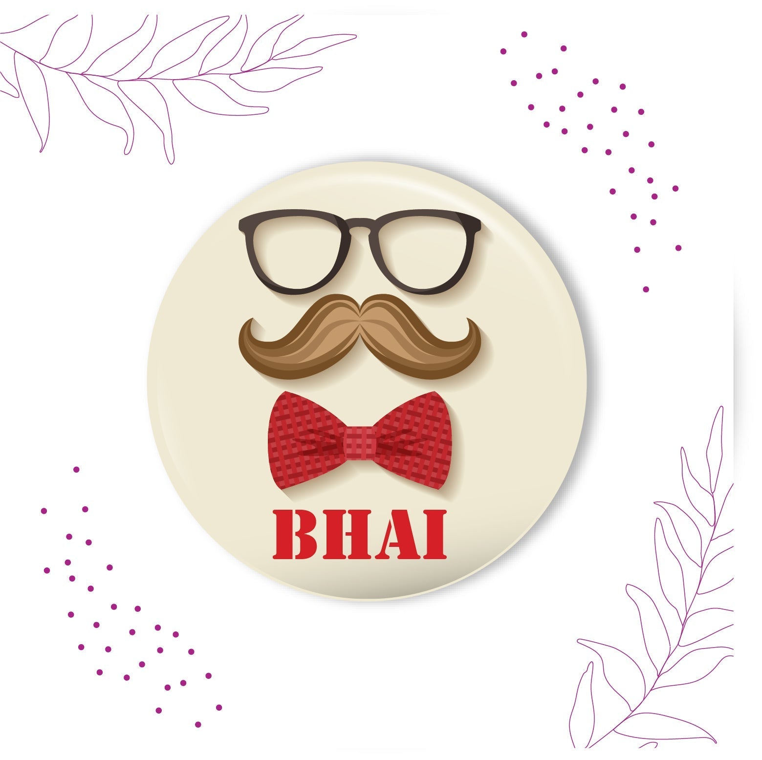 Indianvibez Moustache Bhai Metal Rakhi with Fridge Magnet - Kids Rakhi | Grocsy