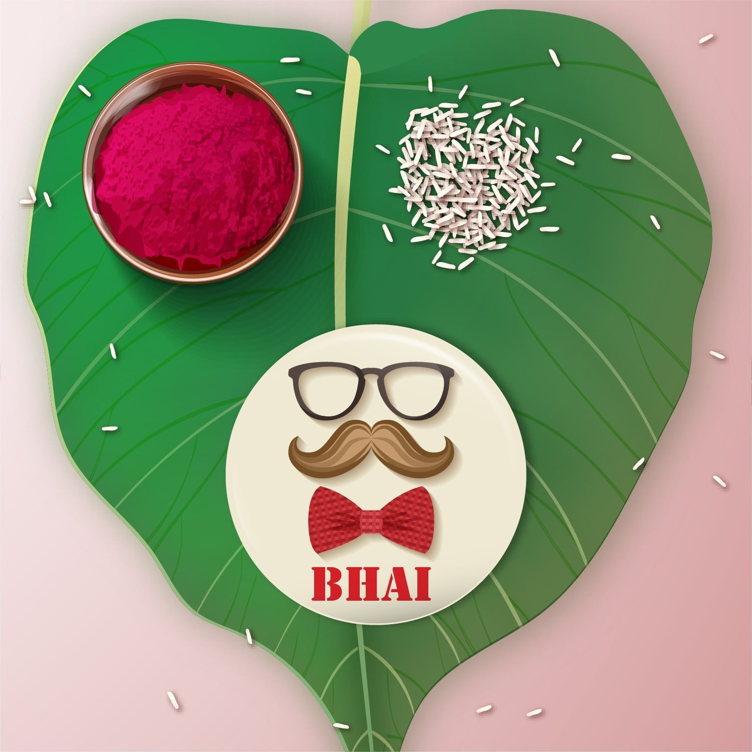 Indianvibez Moustache Bhai Metal Rakhi with Fridge Magnet - Kids Rakhi | Grocsy
