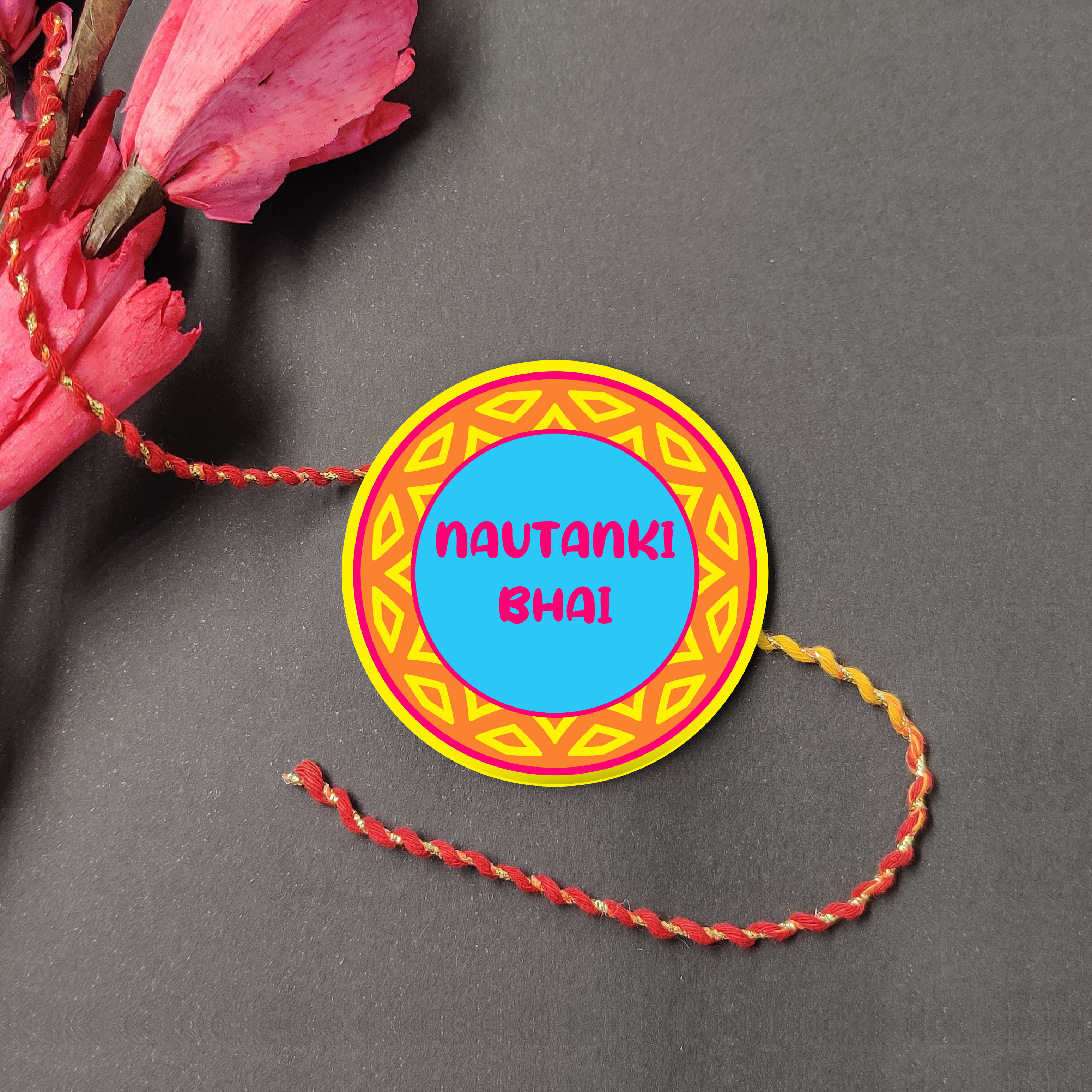 Indianvibez Nautanki Bhai Metal Rakhi with Fridge Magnet - Kids Rakhi | Grocsy