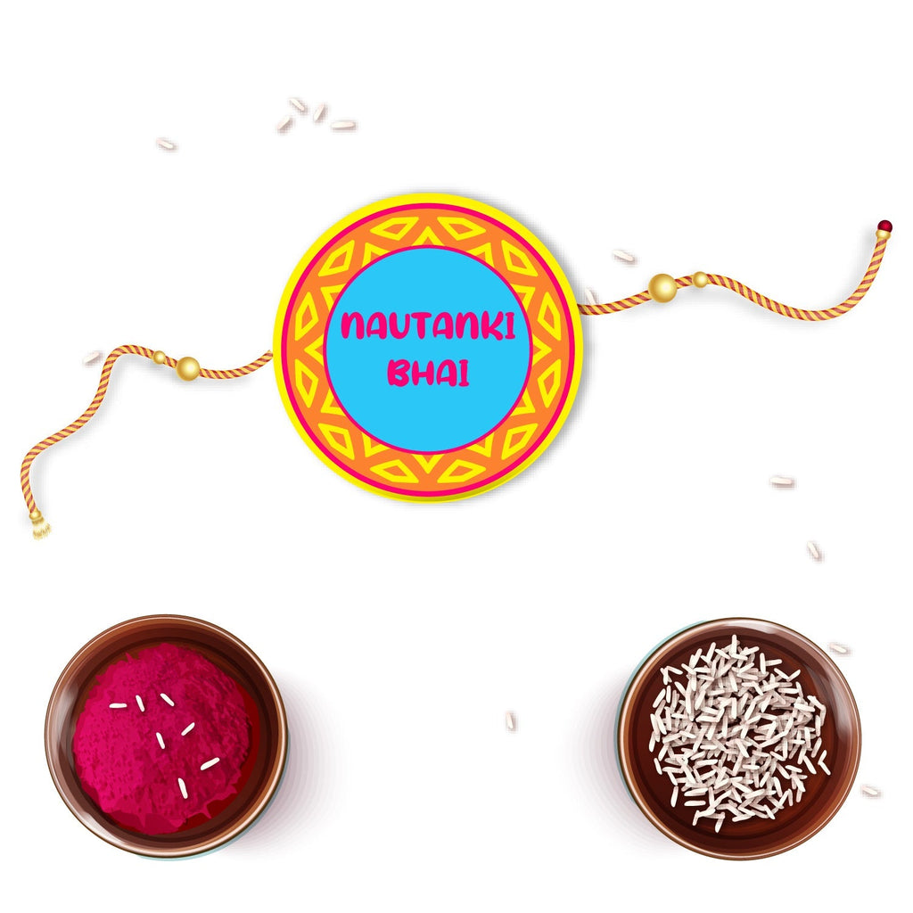 Indianvibez Nautanki Bhai Metal Rakhi with Fridge Magnet - Kids Rakhi | Grocsy