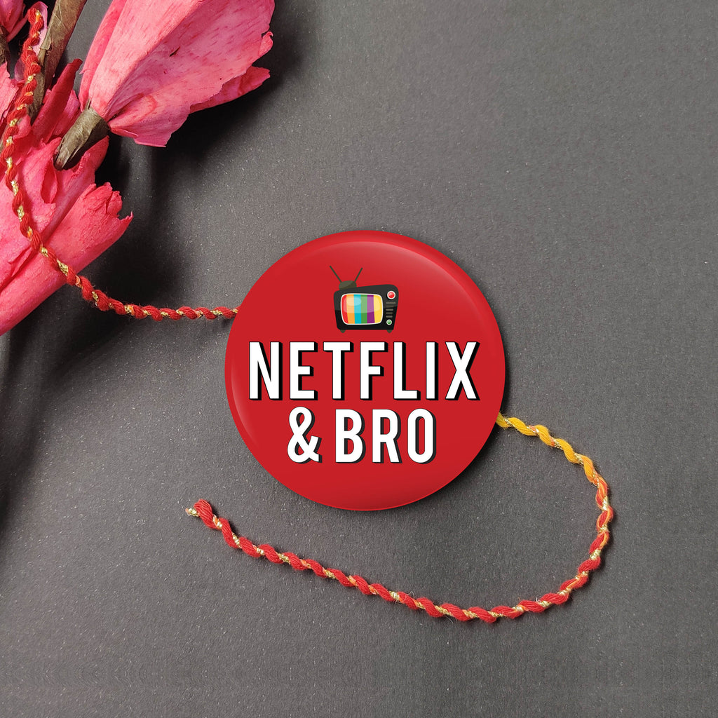 Indianvibez Netflix & Bro Metal Rakhi with Fridge Magnet - Kids Rakhi | Grocsy