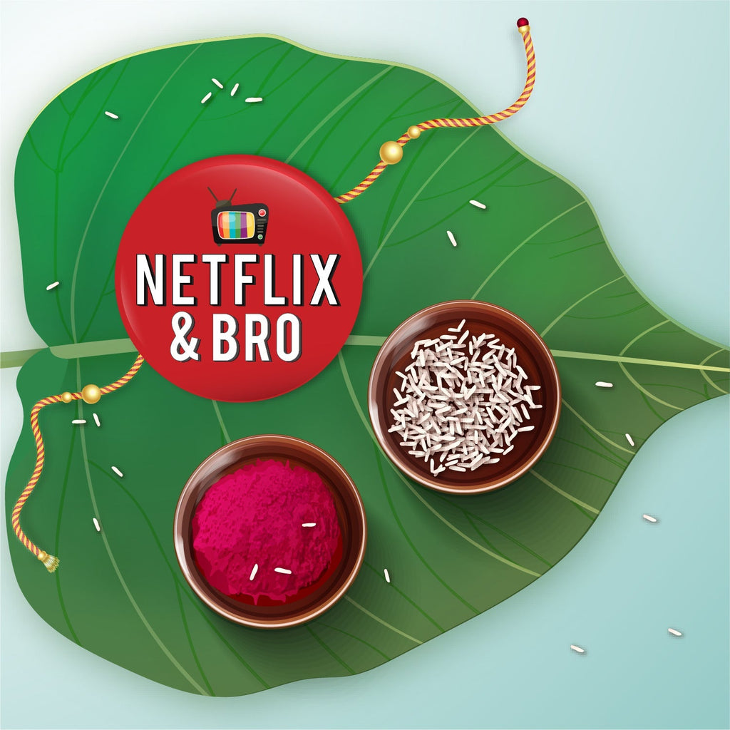 Indianvibez Netflix & Bro Metal Rakhi with Fridge Magnet - Kids Rakhi | Grocsy