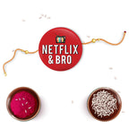 Indianvibez Netflix & Bro Metal Rakhi with Fridge Magnet - Kids Rakhi | Grocsy
