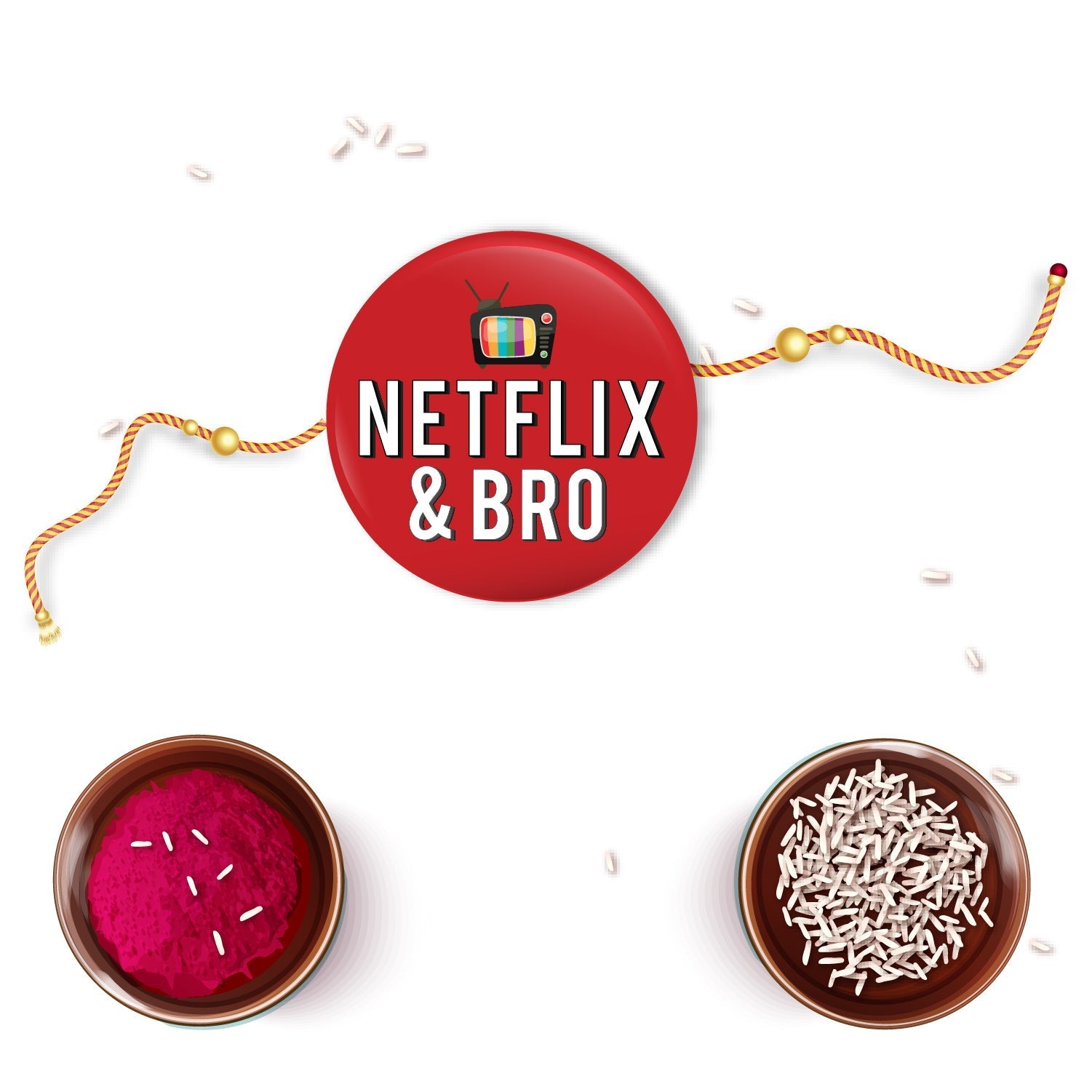 Indianvibez Netflix & Bro Metal Rakhi with Fridge Magnet - Kids Rakhi | Grocsy