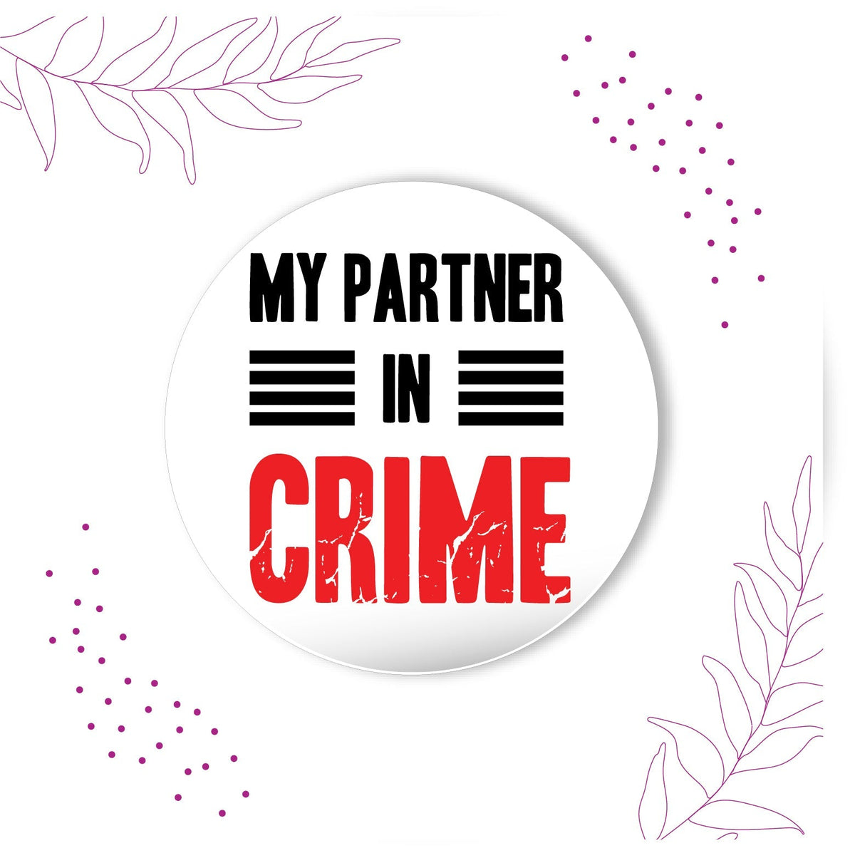 Indianvibez Partner in Crime Metal Rakhi with Fridge Magnet - Kids Rakhi | Grocsy