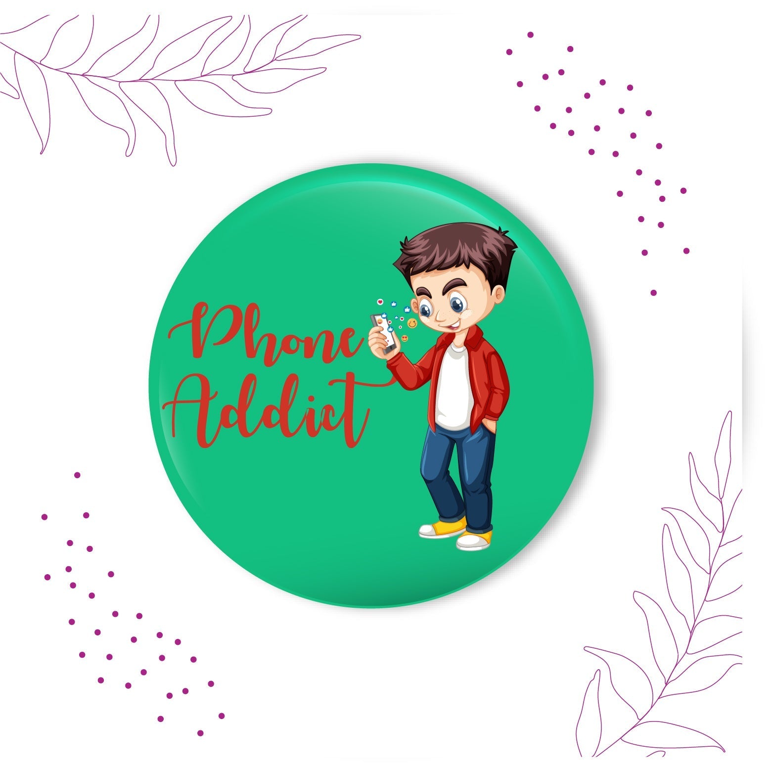 Indianvibez Phone Addict Metal Rakhi with Fridge Magnet - Kids Rakhi | Grocsy