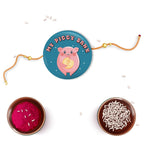 Indianvibez My Piggy Bank Metal Rakhi with Fridge Magnet - Kids Rakhi | Grocsy