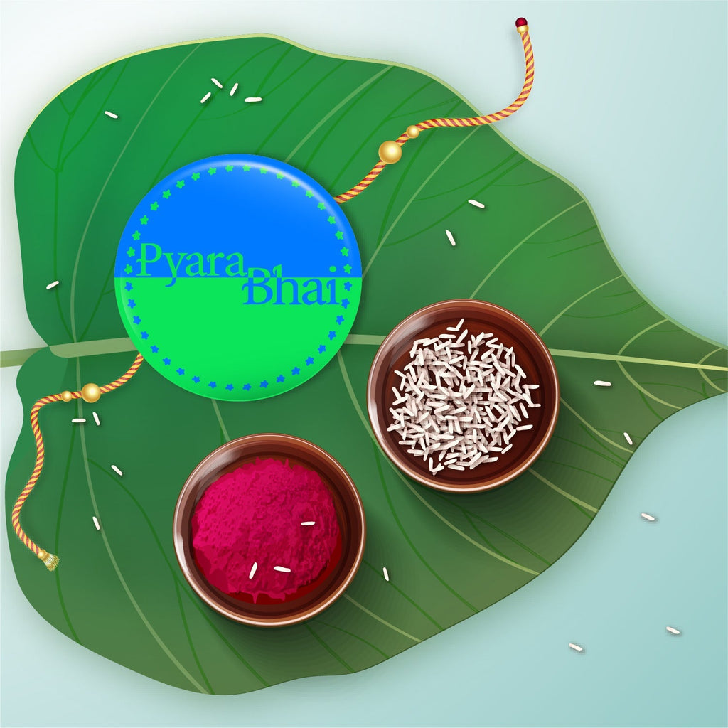 Indianvibez Pyara Bhai Metal Rakhi with Fridge Magnet - Kids Rakhi | Grocsy