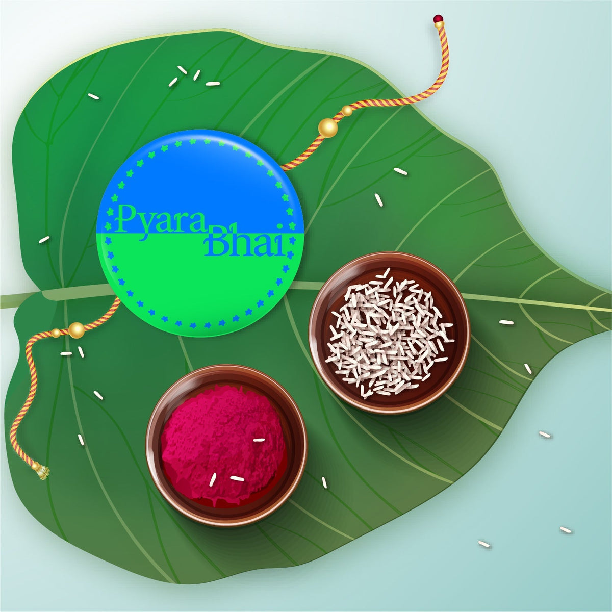 Indianvibez Pyara Bhai Metal Rakhi with Fridge Magnet - Kids Rakhi | Grocsy