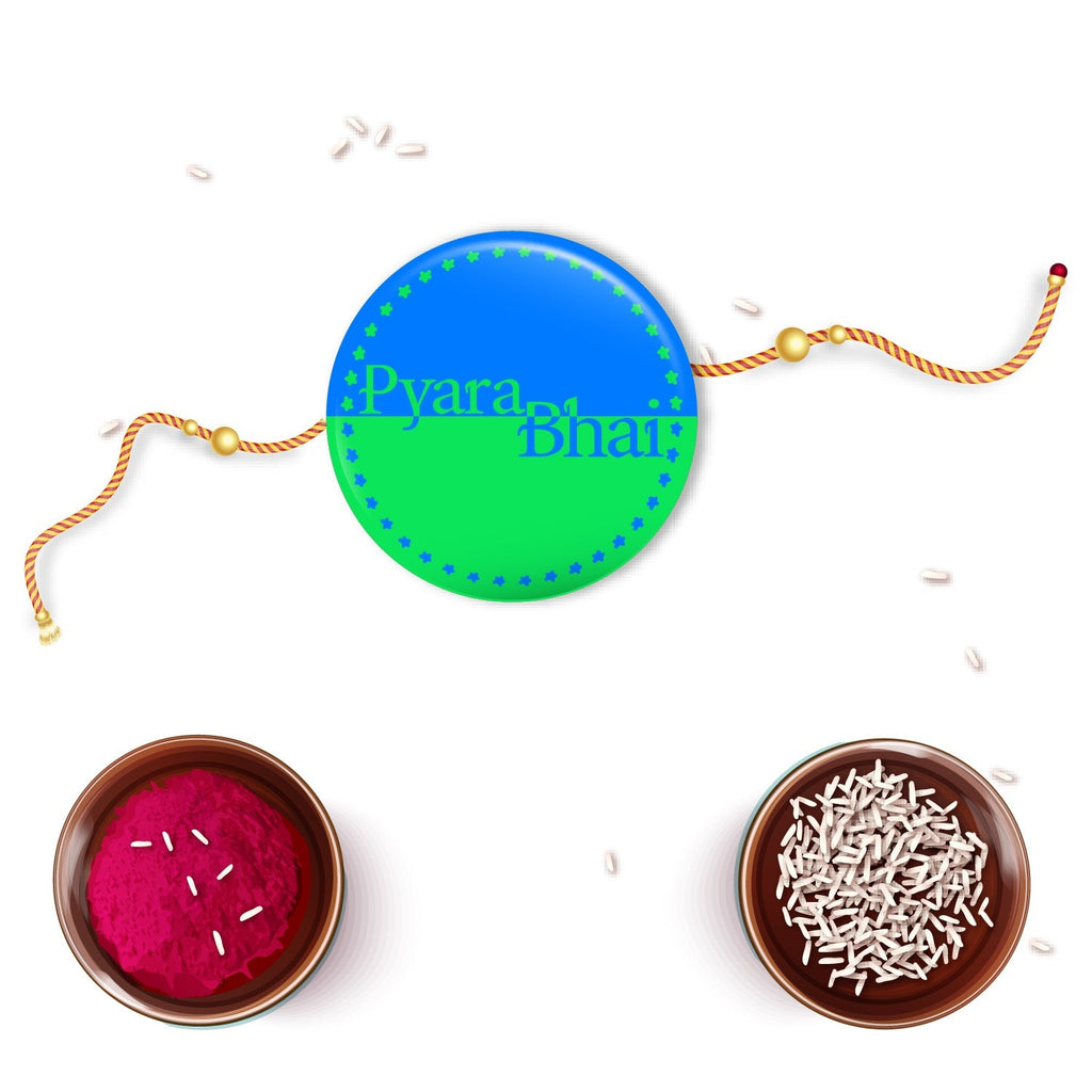 Indianvibez Pyara Bhai Metal Rakhi with Fridge Magnet - Kids Rakhi | Grocsy