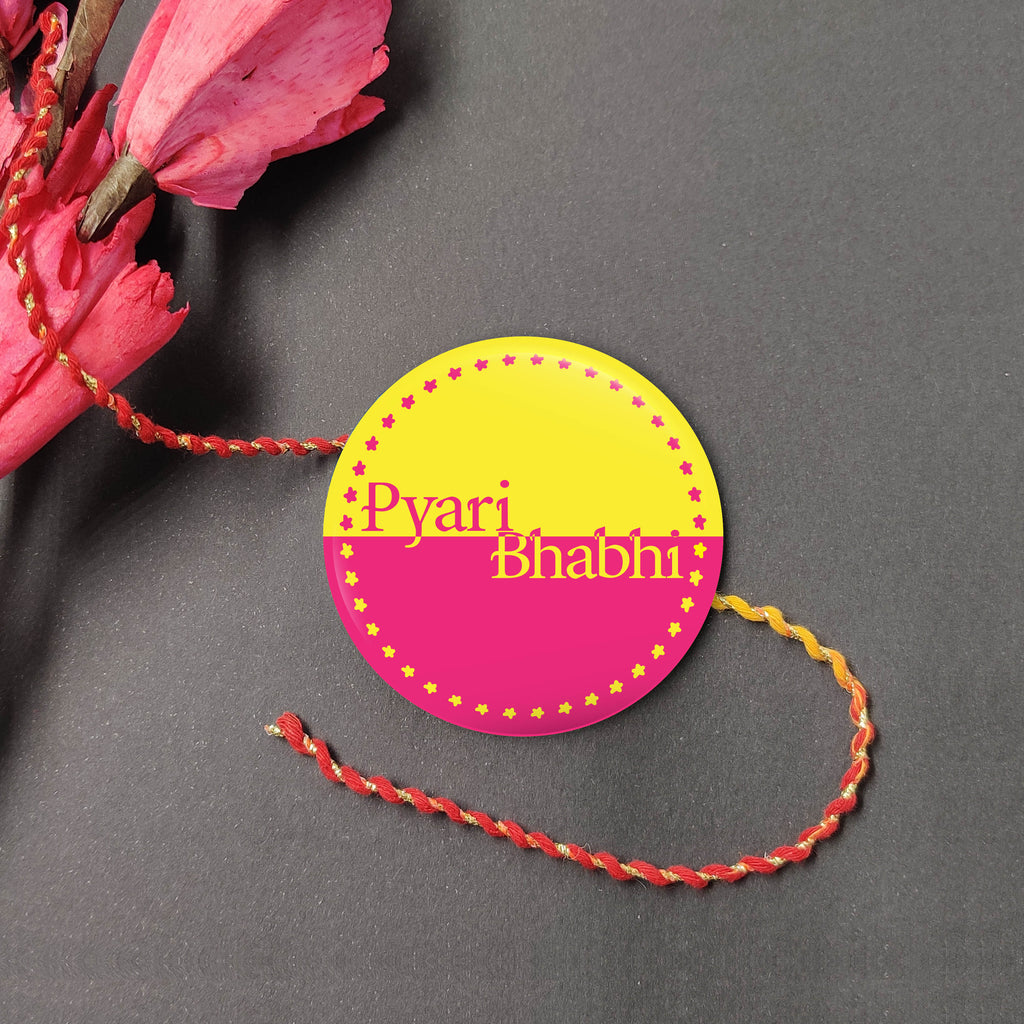 Indianvibez Pyari Bhabhi Metal Rakhi/Lumba with Fridge Magnet - Kids Rakhi | Grocsy