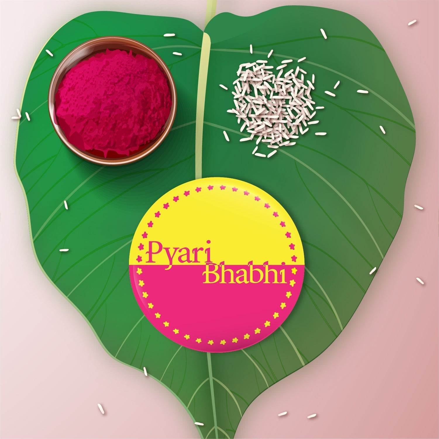 Indianvibez Pyari Bhabhi Metal Rakhi/Lumba with Fridge Magnet - Kids Rakhi | Grocsy