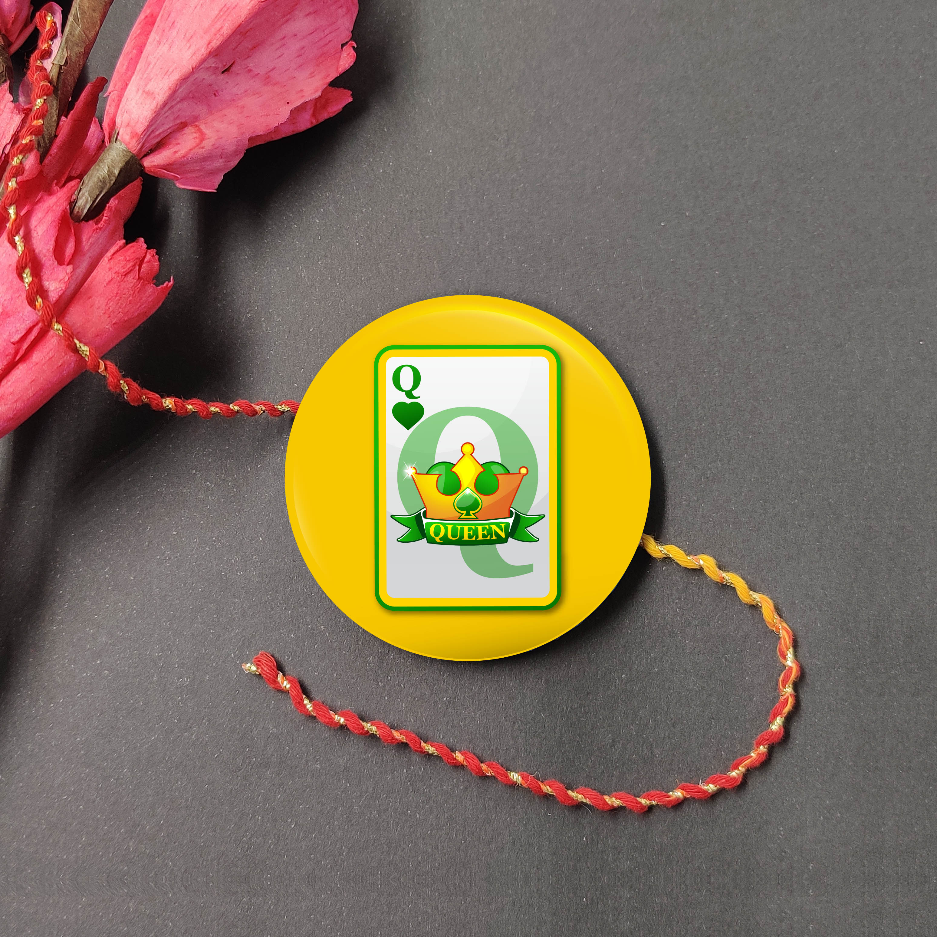 Indianvibez Queen Metal Rakhi/Lumba with Fridge Magnet - Kids Rakhi | Grocsy
