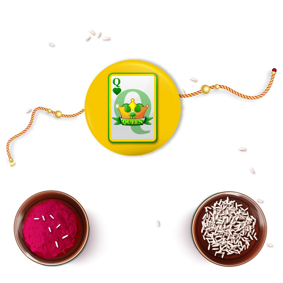 Indianvibez Queen Metal Rakhi/Lumba with Fridge Magnet - Kids Rakhi | Grocsy