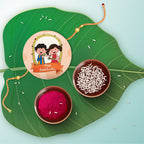 Indianvibez Happy Raksha Bandhan Metal Rakhi with Fridge Magnet - Kids Rakhi | Grocsy