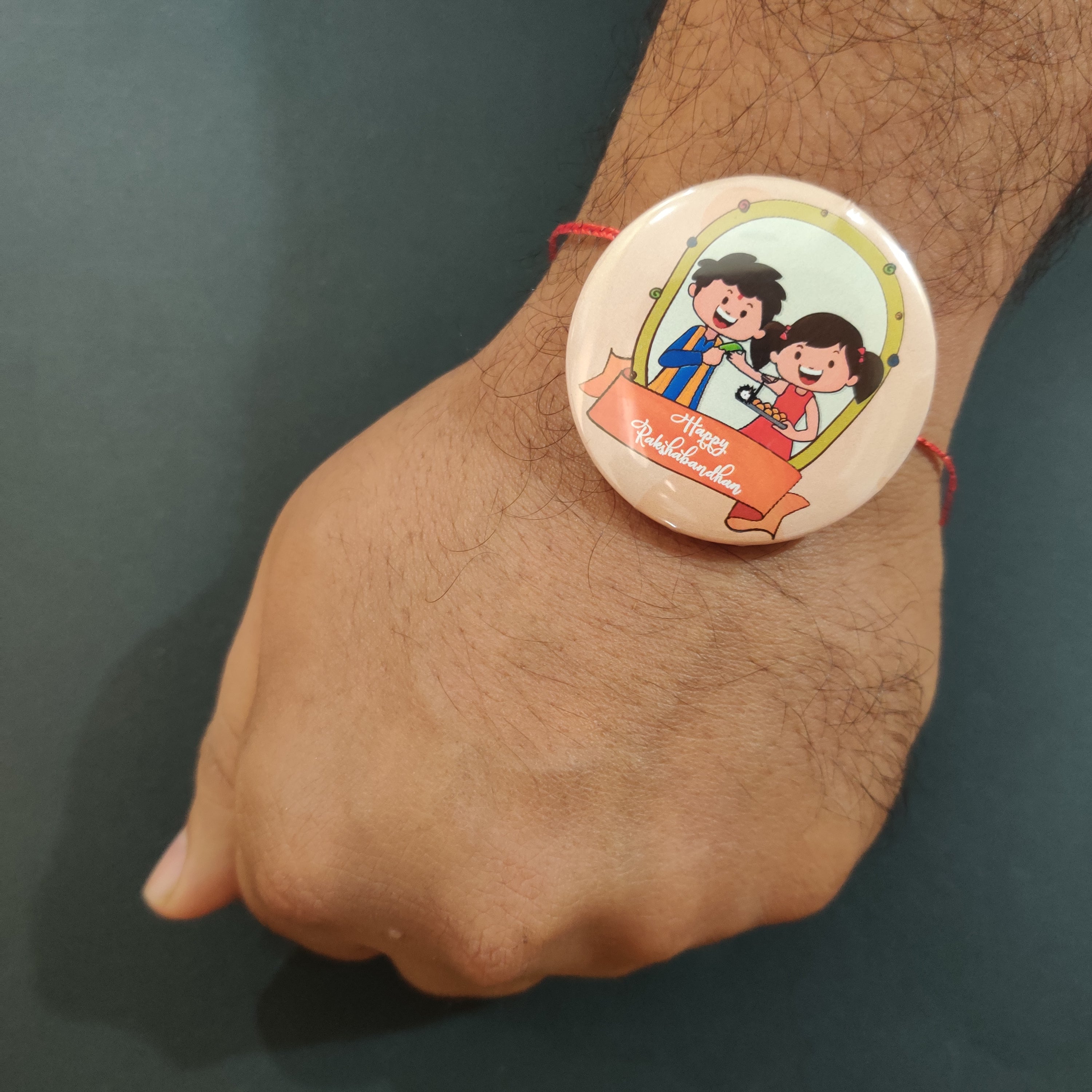 Indianvibez Happy Raksha Bandhan Metal Rakhi with Fridge Magnet - Kids Rakhi | Grocsy