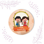 Indianvibez Happy Raksha Bandhan Metal Rakhi with Fridge Magnet - Kids Rakhi | Grocsy