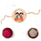 Indianvibez Happy Raksha Bandhan Metal Rakhi with Fridge Magnet - Kids Rakhi | Grocsy
