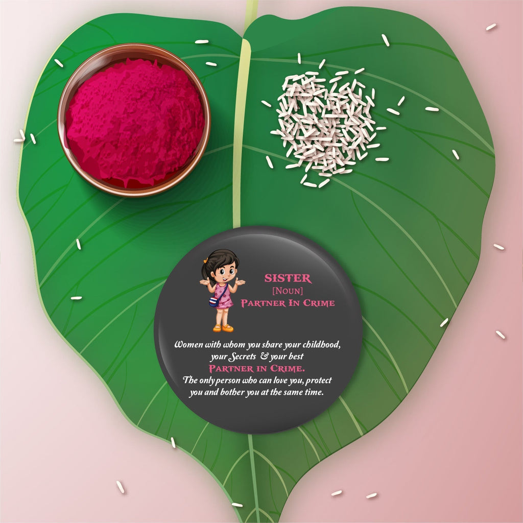 Indianvibez Sister Metal Rakhi/Lumba with Fridge Magnet - Kids Rakhi | Grocsy