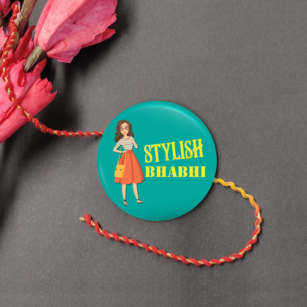 Indianvibez Stylish Bhabhi Metal Rakhi/Lumba with Fridge Magnet - Kids Rakhi | Grocsy