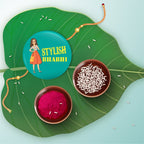 Indianvibez Stylish Bhabhi Metal Rakhi/Lumba with Fridge Magnet - Kids Rakhi | Grocsy