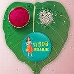 Indianvibez Stylish Bhabhi Metal Rakhi/Lumba with Fridge Magnet - Kids Rakhi | Grocsy