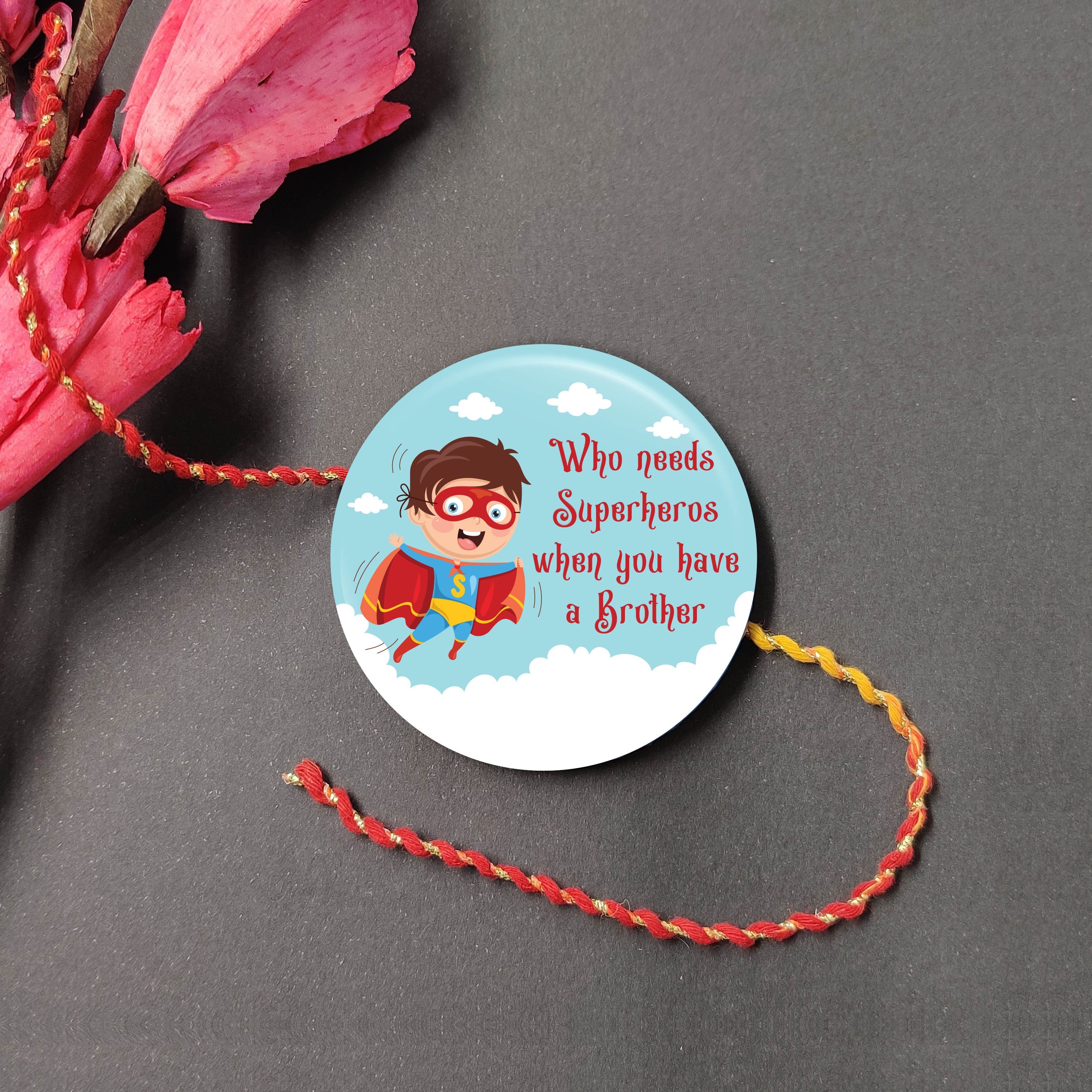 Indianvibez Superhero Metal Rakhi with Fridge Magnet - Kids Rakhi | Grocsy