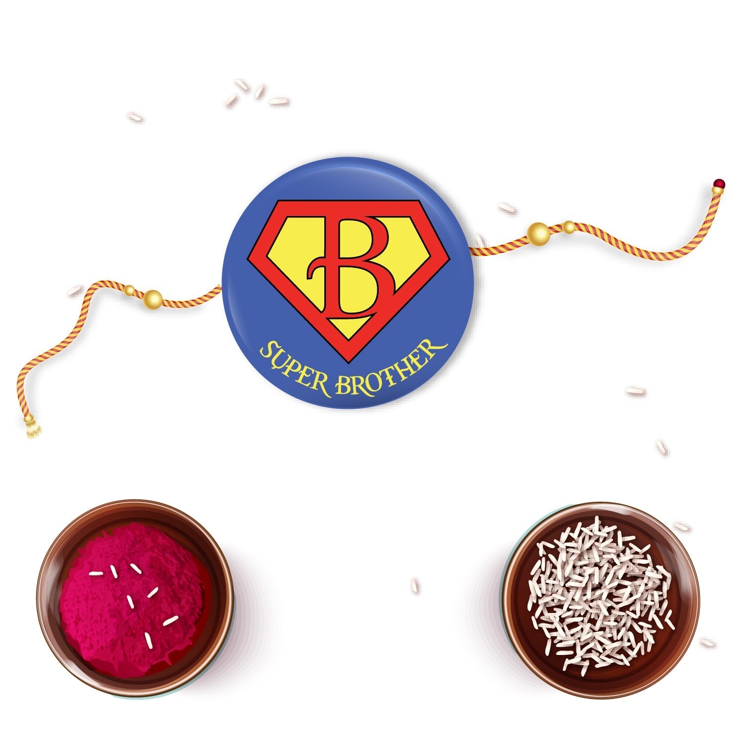 Indianvibez Super Brother Metal Rakhi with Fridge Magnet - Kids Rakhi | Grocsy