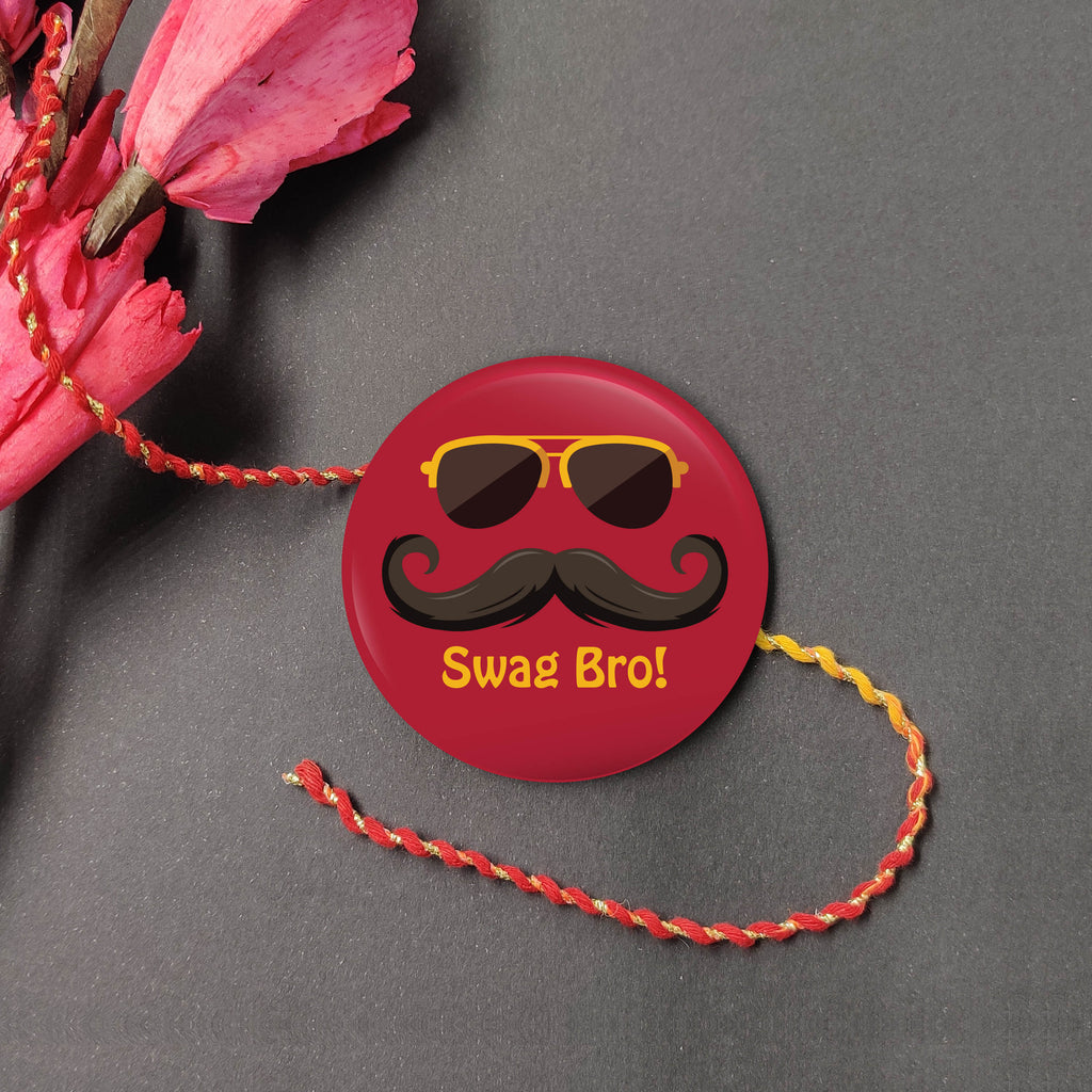 Indianvibez Swag Bro Metal Rakhi with Fridge Magnet - Kids Rakhi | Grocsy