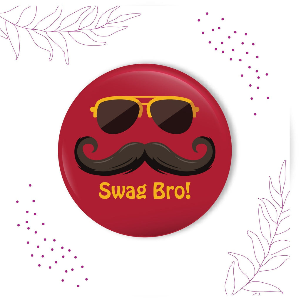 Indianvibez Swag Bro Metal Rakhi with Fridge Magnet - Kids Rakhi | Grocsy