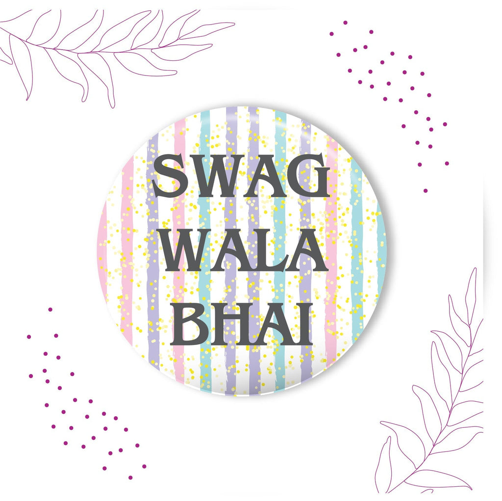Indianvibez Swag Wala Bhai Metal Rakhi with Fridge Magnet - Kids Rakhi | Grocsy