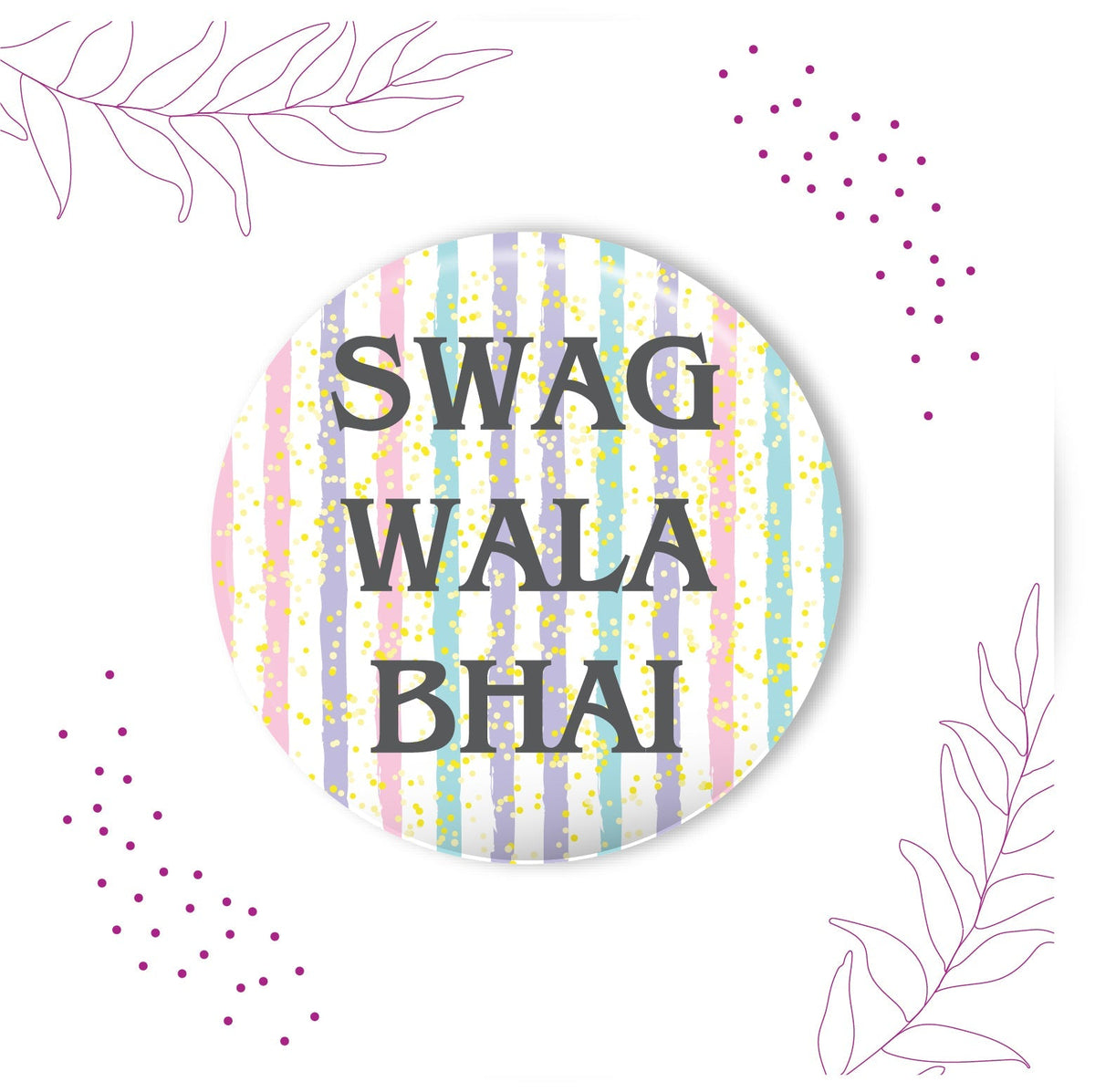 Indianvibez Swag Wala Bhai Metal Rakhi with Fridge Magnet - Kids Rakhi | Grocsy