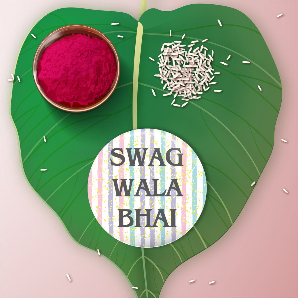 Indianvibez Swag Wala Bhai Metal Rakhi with Fridge Magnet - Kids Rakhi | Grocsy
