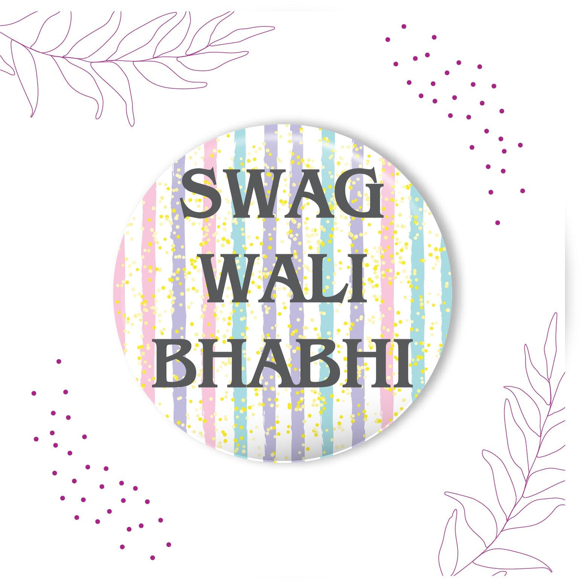 Indianvibez Swag Wali Bhabhi Metal Rakhi/Lumba with Fridge Magnet - Kids Rakhi | Grocsy