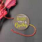 Indianvibez There is no Buddy Like Brother Metal Rakhi with Fridge Magnet - Kids Rakhi | Grocsy