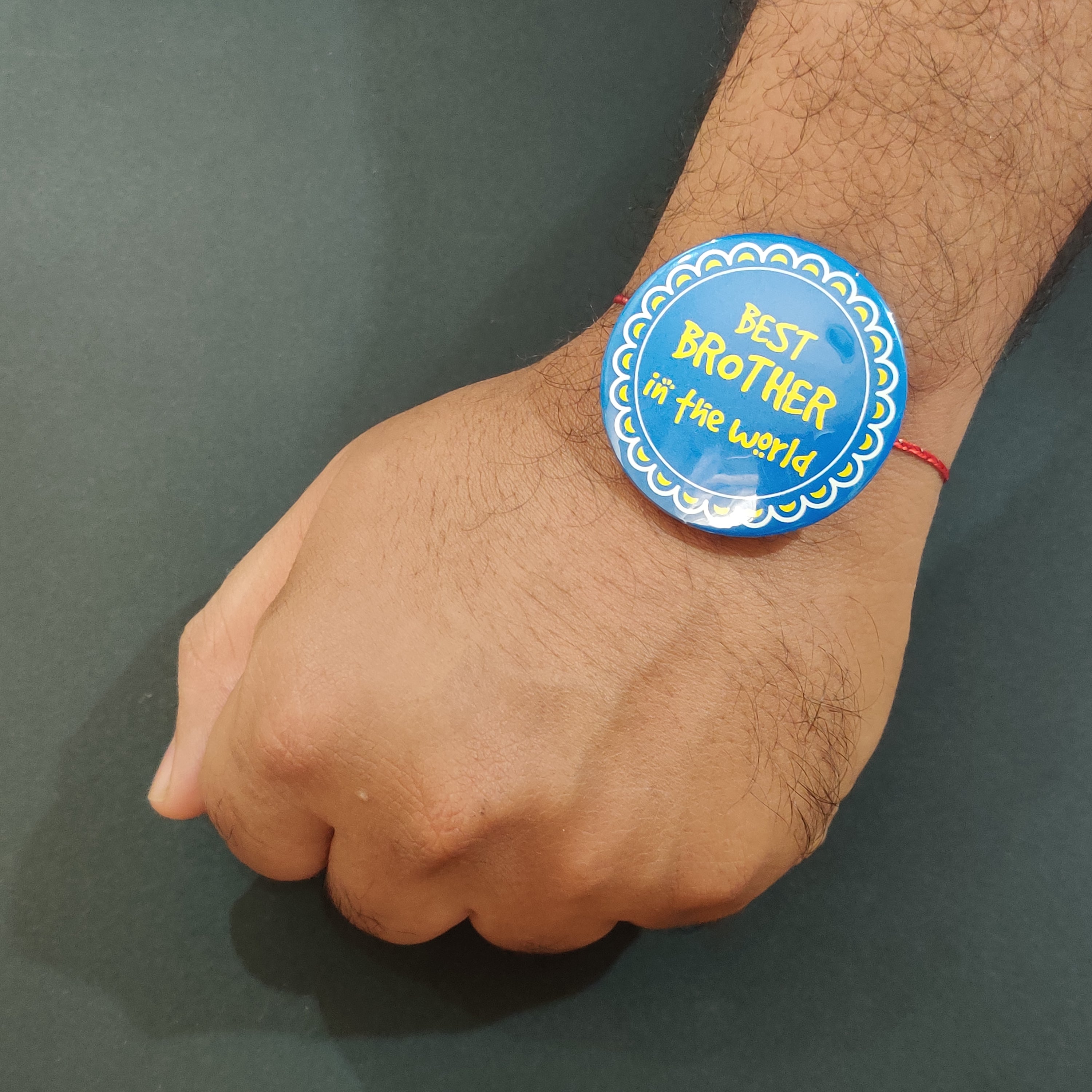 Indianvibez World Best Brother Metal Rakhi with Fridge Magnet - Kids Rakhi | Grocsy